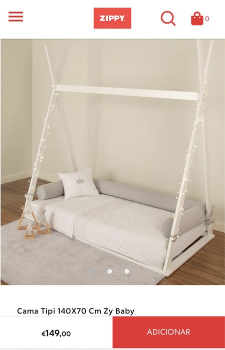 Cama + colchao Tipi Zippy 140x70