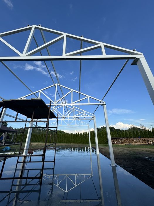 Hala magazyn garaż konstrukcja dźwigary kratownice słupy 6x12x3 laser