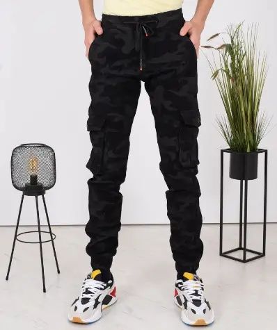 Чоловічі джоггери  зимні штани карго на резинці