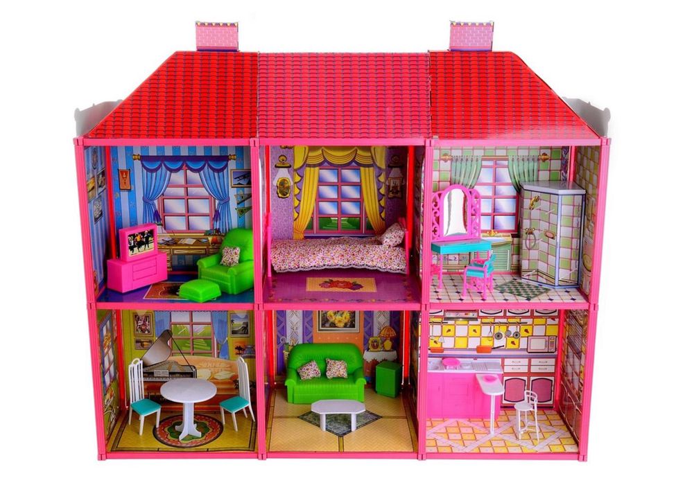 Кукольный домик 6983 с мебелью, 2 этажа и 6 комнат