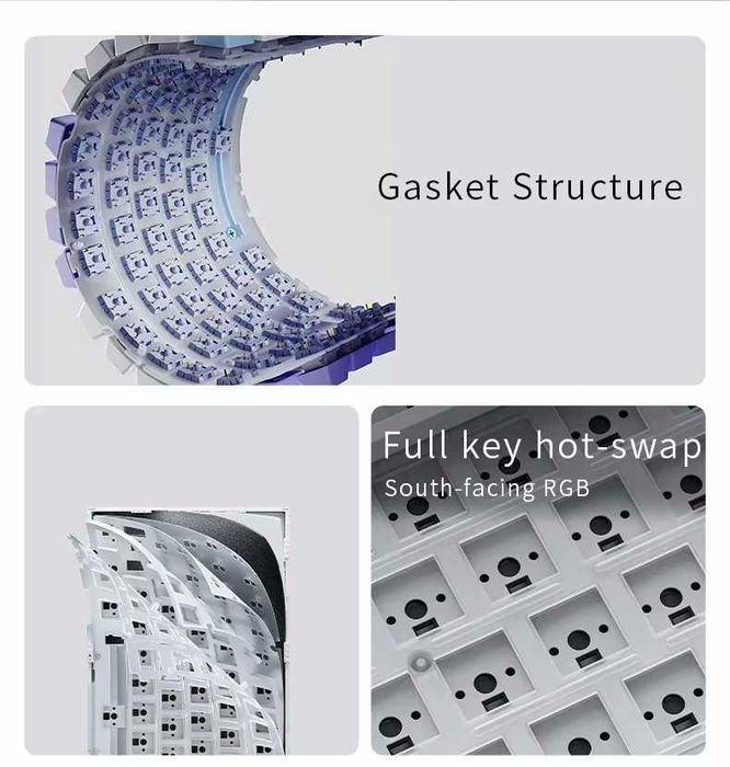 Механічна бездротова клавіатура Ajazz AK820 Pro Укр/Рус, Гарантія