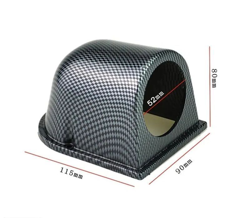 Suporte 1 manometro 52mm - Preto Carbono
