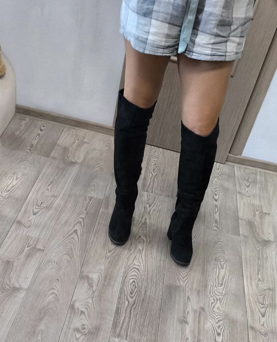 Ботфорти натуральний замш