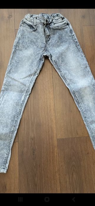 Dżinsy Denim marmurkowe szare 152 cm /12 lat Destination skinny rurki