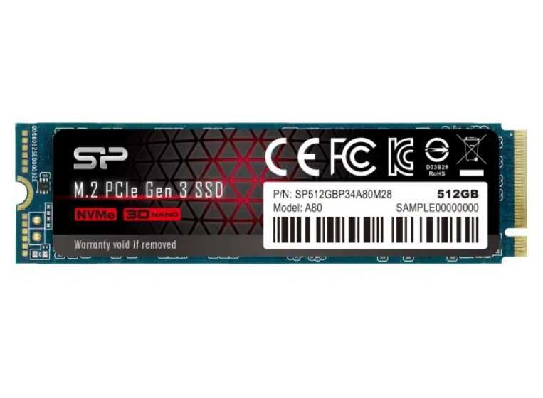 МАГАЗИН|Б/В 512GB SSD m2 NVMe Silicon Power P34A80 (SP512GBP34A80M28)