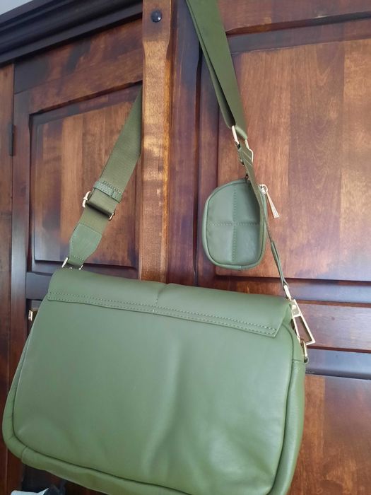 HIT.Kolor wiosny.Torebka Badura skóra nat. khaki