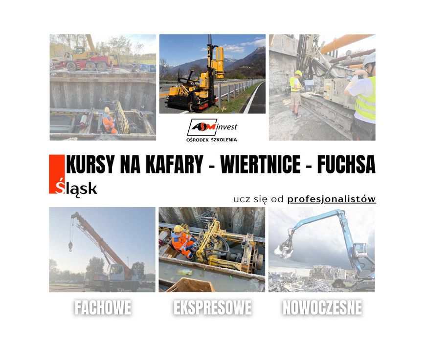 Kurs na kafary wiertnice FUCHS uprawnienia FUCHS żuraw samojezdny