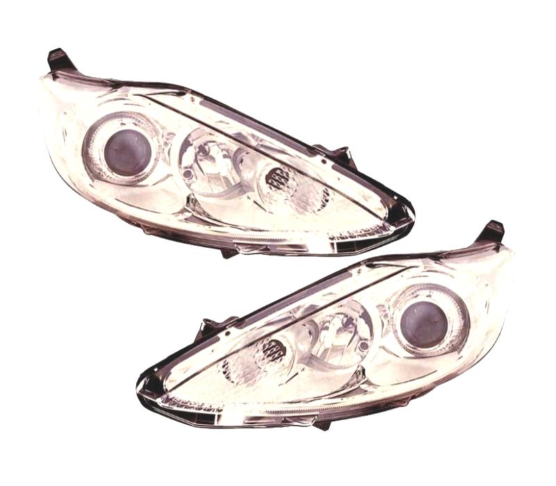 FARÓIS OPTICAS FORD FIESTA MK6 3 5P 08-13 FUNDO CROMADO