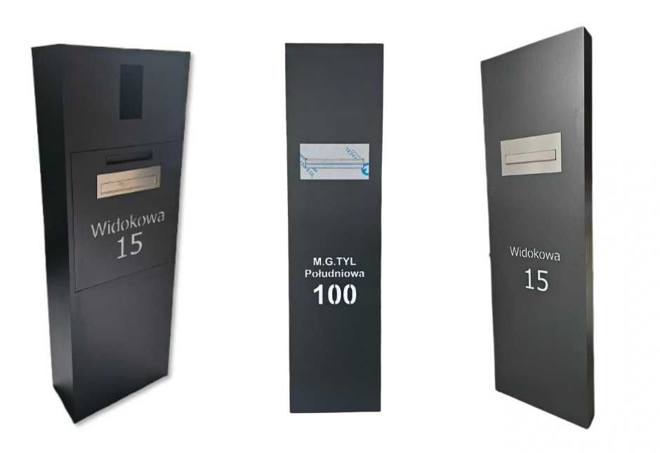 Aluminiowy słupek multimedialny, multibox - WYCIĘCIE NR DOMU GRATIS