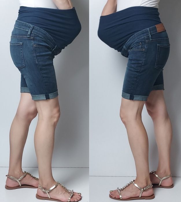 H&M MAMA_jeansowe ciążowe spodenki_38/M