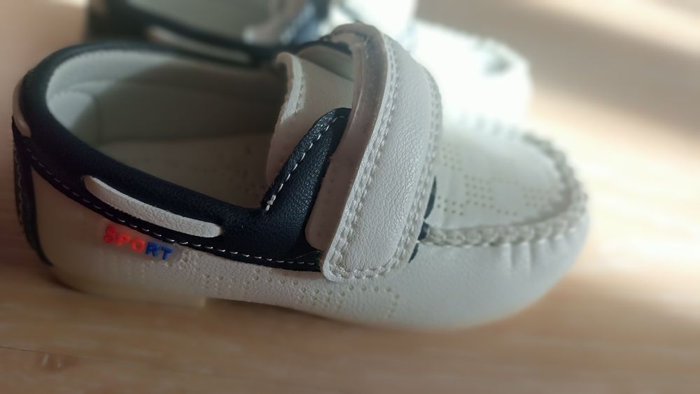 Нові білі мокасини для хлопчика 14.5см по устілці шкіряна із супінатор