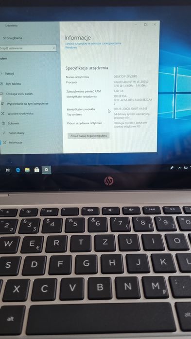 HP x2 210 G2 | 10" dotykowy | Intel Atom | 4GB RAM | 2w1 tablet + lapt