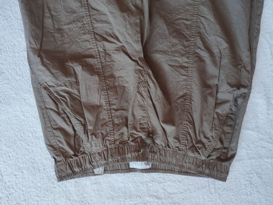 ZARA beżowe joggery S (oversize)  styl i komfort w jednym