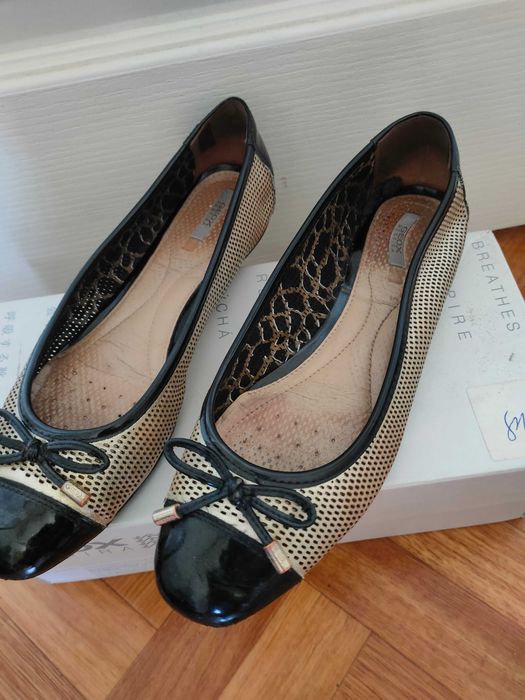 Туфли женские 37.5 размер кожаные перфорация,б/у