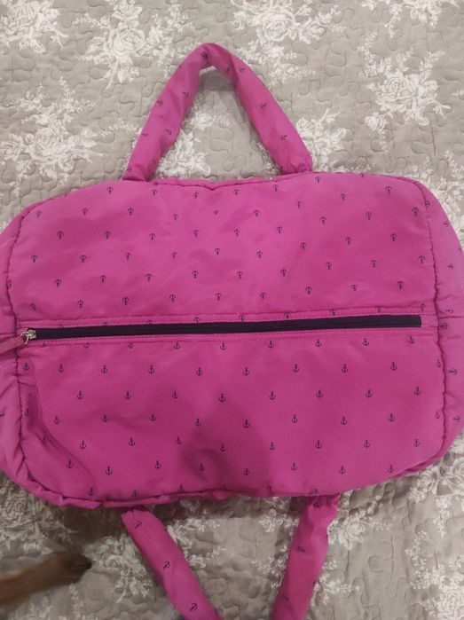 Розовая сумка пляжная летняя лёгкая