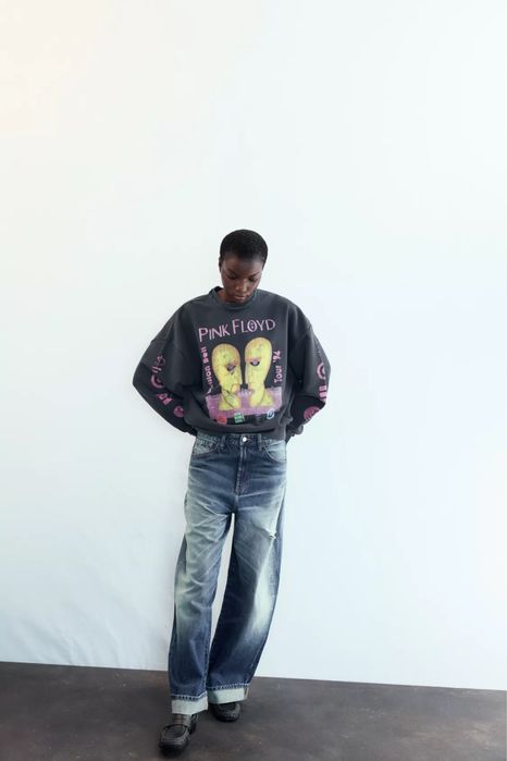 Варений сірий світшот pink floyd zara вареный свитшот оверсайз s m