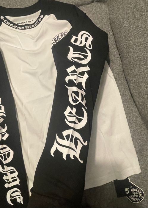 Chrome Hearts Manga Comprida Preta/Branca- Tamanho M