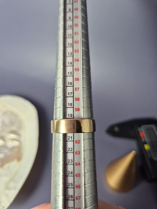 Złota 585 obrączka szeroka klasyczna prosta