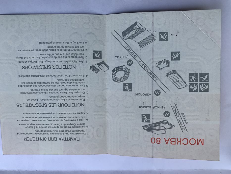 Входной билет на Олимпиаду 1980