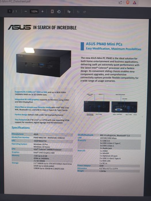 Mini PC ASUS Pn40