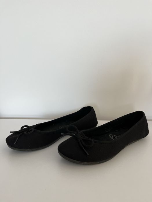 Czarne baleriny 36 materiałowe