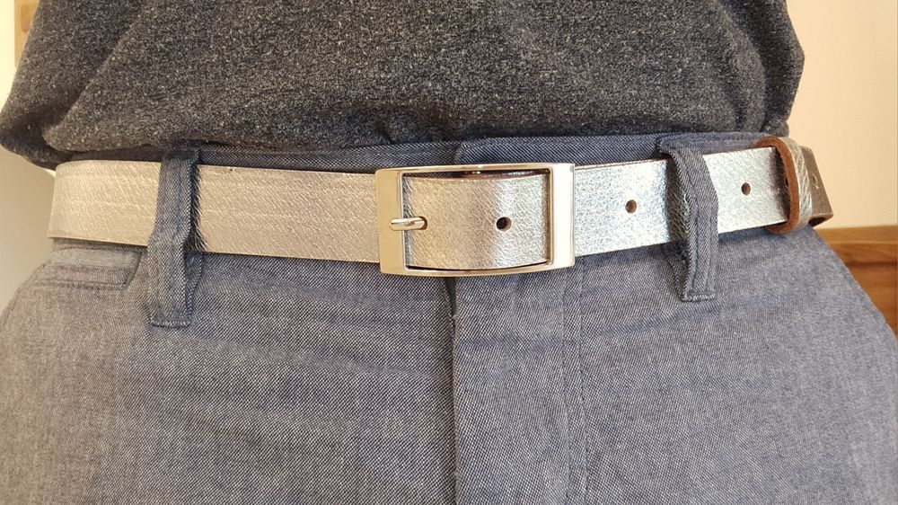 Borubar Skóroszyj - srebrny pasek skórzany