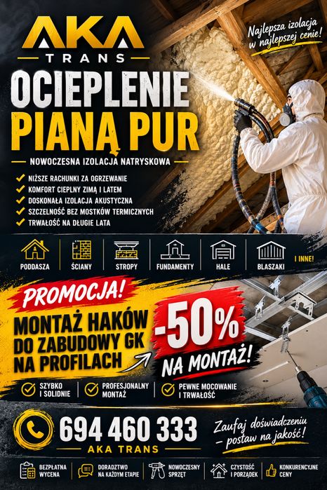 Docieplenie PIANA PUR 20 cm m2- 60 zl