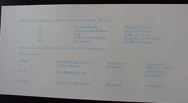 Bermuda 1976 Tall Ships stamps FDC – znaczki żaglowce Bermudy