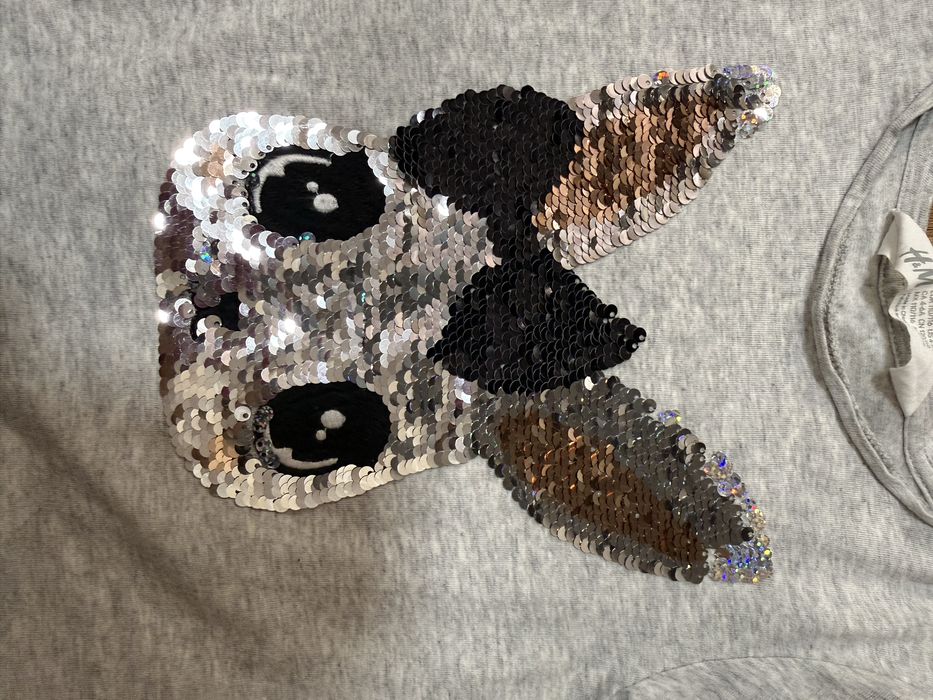 Лонгслив, кофта H&M Зайчик паетки 4-6Y 110-116 см.