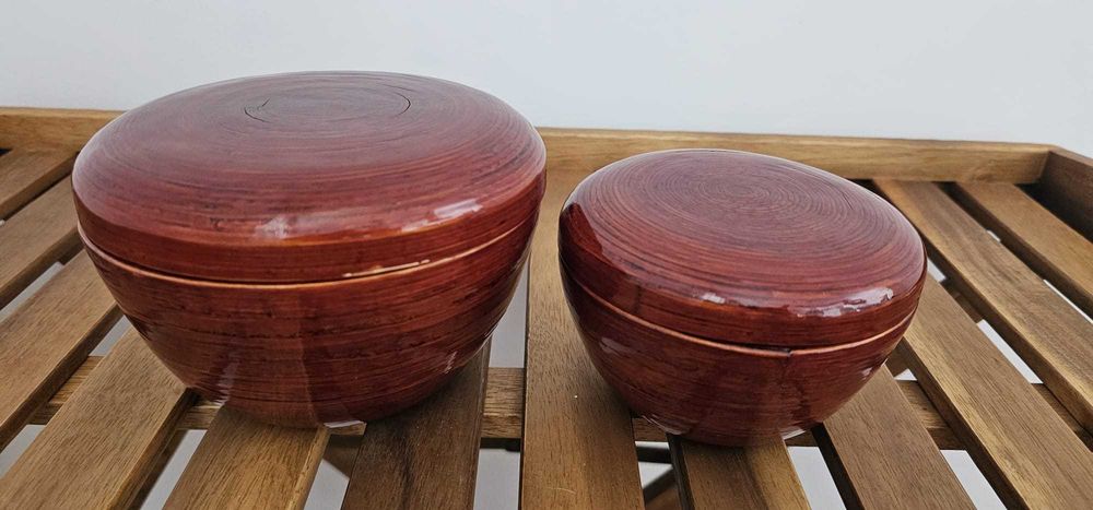 Caixas de bambu lacadas