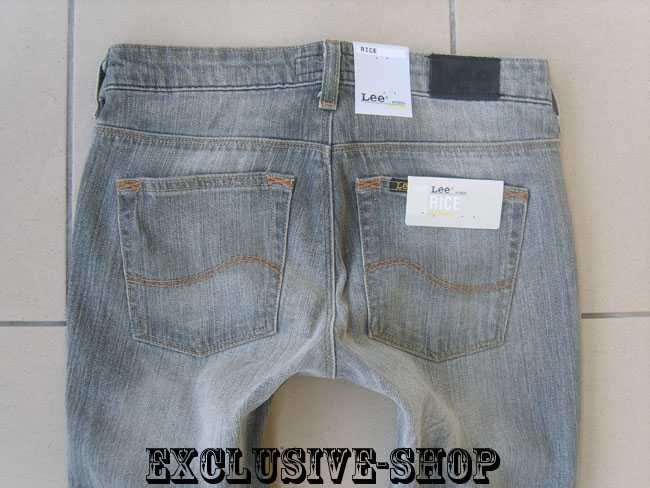 Spodnie damskie szare jeansy Lee Rice W25 L33 pas 66 cm