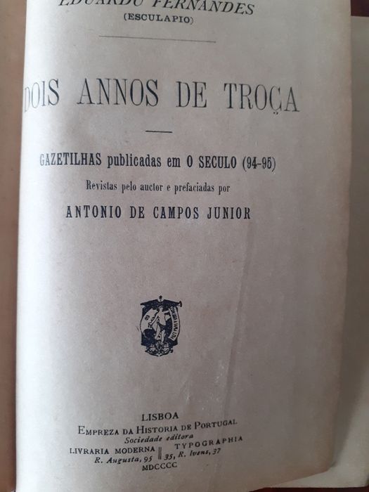 Dois annos de troça. Eduardo Fernandes
