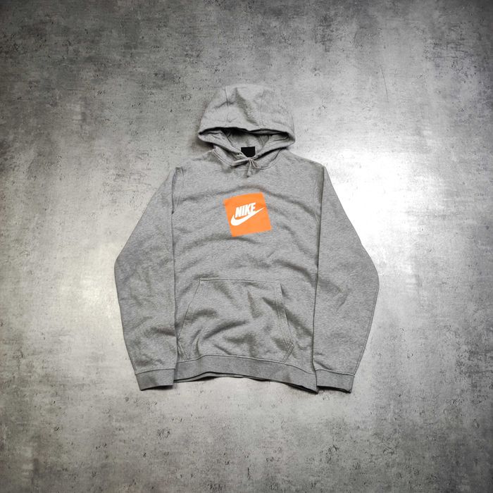 MĘSKA bluza z Kapturem Hoodie Szara Bawełna Duże Logo Casual AIR Nike