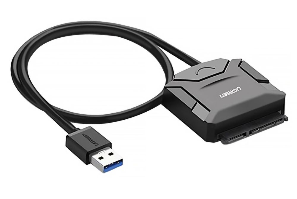 Перехідник UGREEN CR108 USB 3.0 to SATA III (F) + DC Adapter Black (20