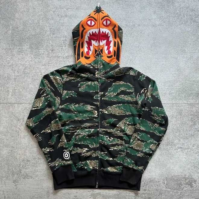 BAPE Tiger Funthera Militia Full Zip Up Hoodie (читайте опис)