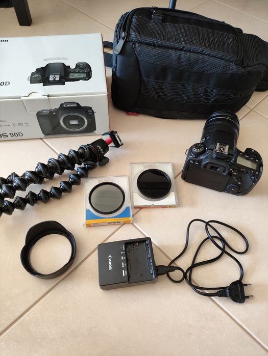 Conjunto Canon, Tripé, Bolsa e acessórios
