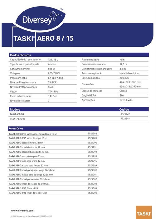 Aspirador Taski Aero 8