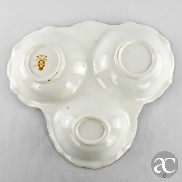 Prato aperitivos faiança inglesa Staffordshire Old Foley “James Kent”