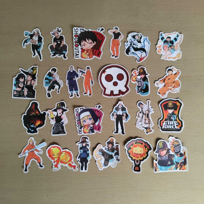 50 Stickers Autocolantes Fire Force