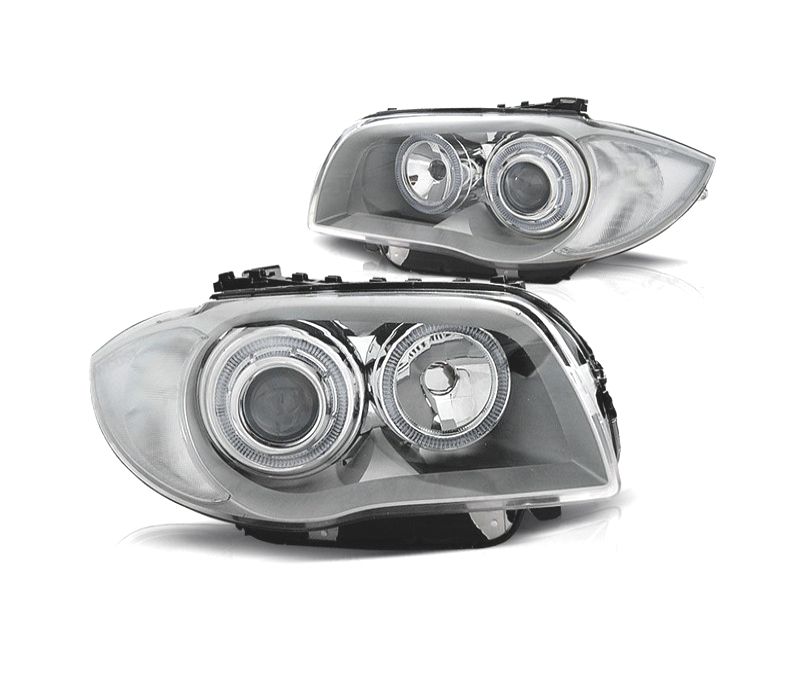 FARÓIS BMW E81 E87 E82 E88 ANGEL EYES CCFL CROMADOS