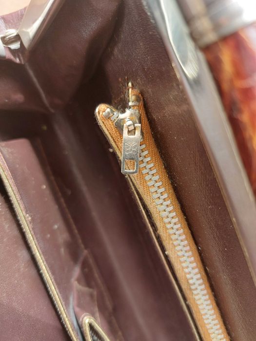 Mala de Sra em pele de crocodilo Vintage