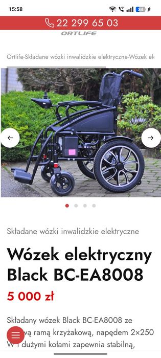 Wózek inwalidzki elektryczny Black 8008 Iron 6001