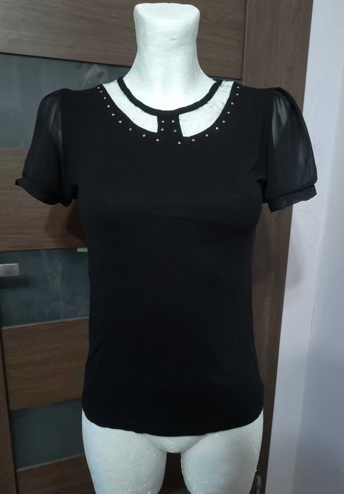 Top cyrkonie koronka wiskoza Atmosphere 34 lolita vintage retro pin up