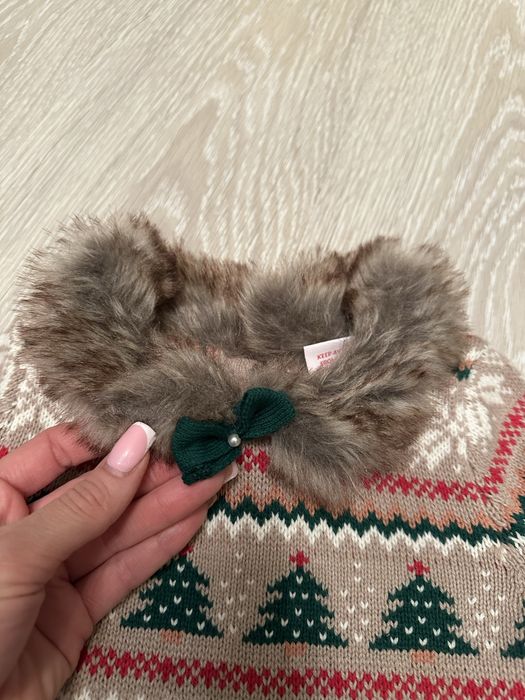 ‼️ сукня святкова новорічна 92 1 2 р для фотосесії плаття тепле вязане