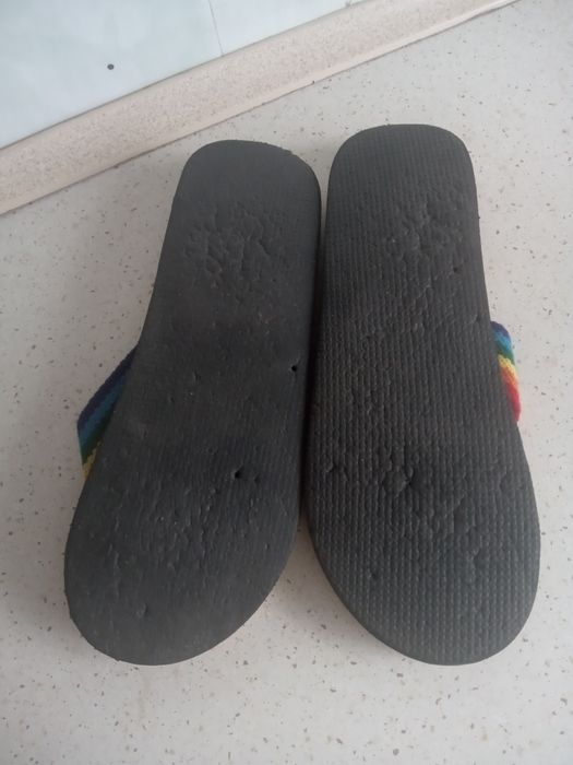 Retro vintage lata 70-80 klapki rimbow flip-flop