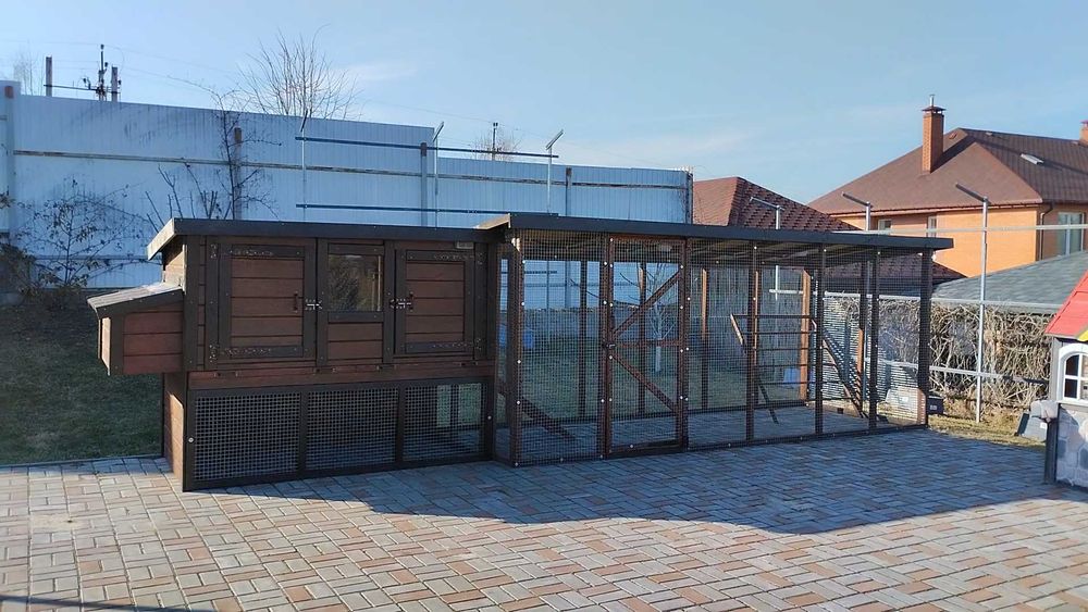 МІНІ-КУРНИК 7-10 курей | Стильний Компактний Теплий 3-10 кур з вольєро