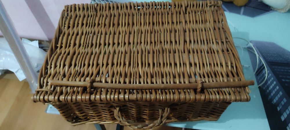 Cesta de verga vintage 40x20x30