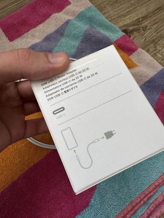 Комплект apple 20w быстрая зарядка айфон кабель и блок iphone