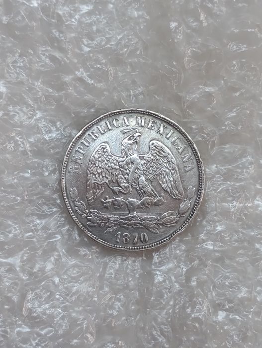 Moeda de prata mexicana 1870