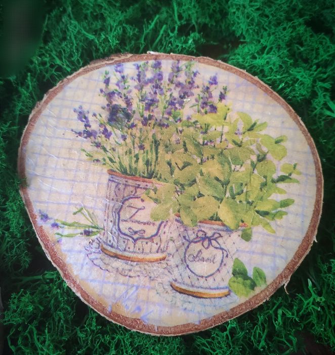 obraz decoupage - lawenda